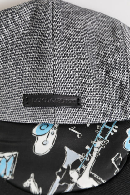 Dolce & Gabbana Gray Cotton Newsboy Capello Cabbie Hat