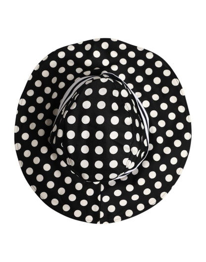 Dolce & Gabbana Black White Polka Dot Wide Brim Bucket Hat
