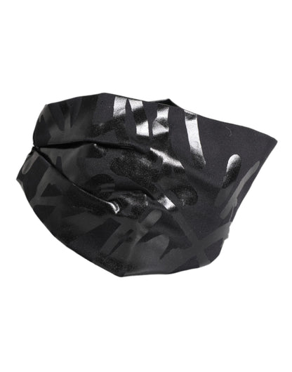 Dolce & Gabbana Black Nylon Stretch DG Logo Head Band Hat