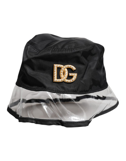 Sombrero de pescador con logotipo DG de PVC y nailon negro de Dolce &amp; Gabbana