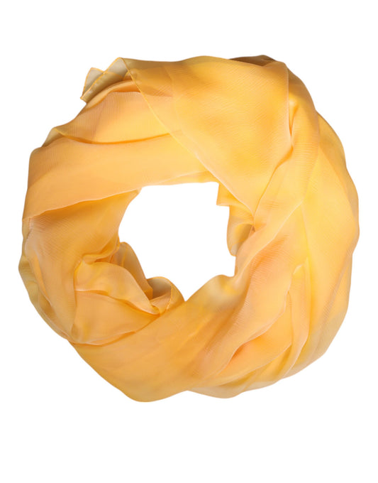 Dolce & Gabbana Yellow Silk Rectangle Wrap Shawl Scarf
