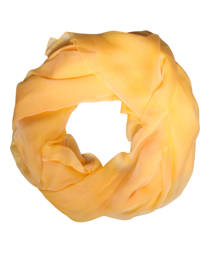 Dolce & Gabbana Yellow Silk Rectangle Wrap Shawl Scarf