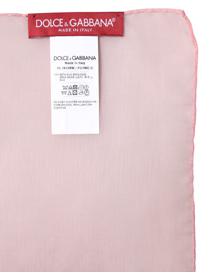 Dolce & Gabbana Pink Silk Rectangle Women Wrap Shawl Scarf