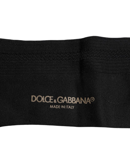 Dolce & Gabbana Black Cotton DG Logo Mid Calf Men Socks