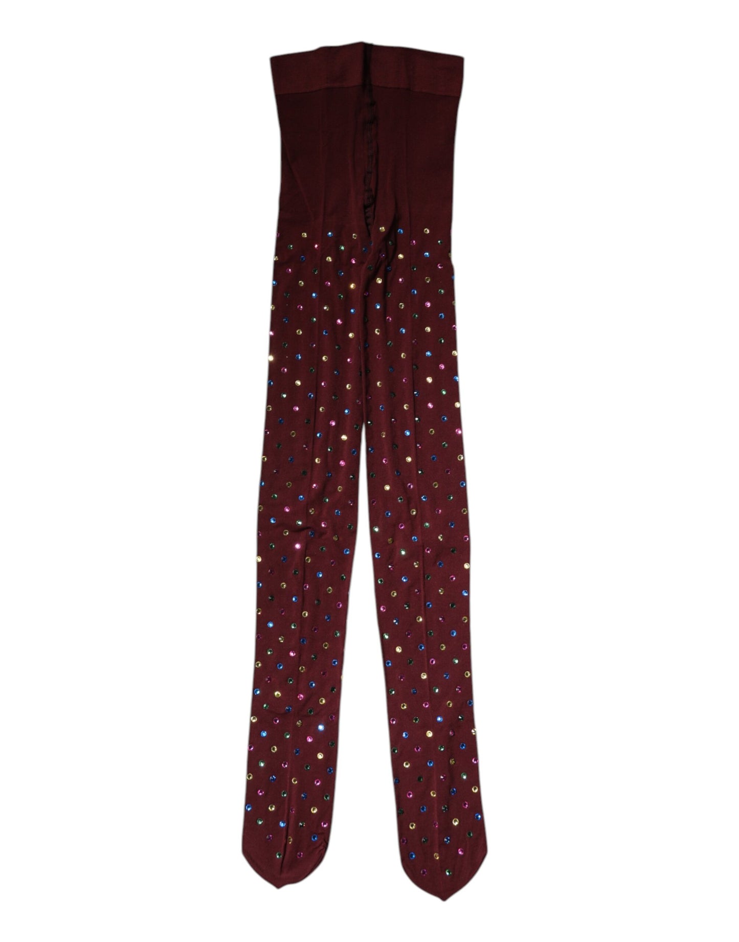 Collants Dolce &amp; Gabbana en nylon marron ornés de cristaux