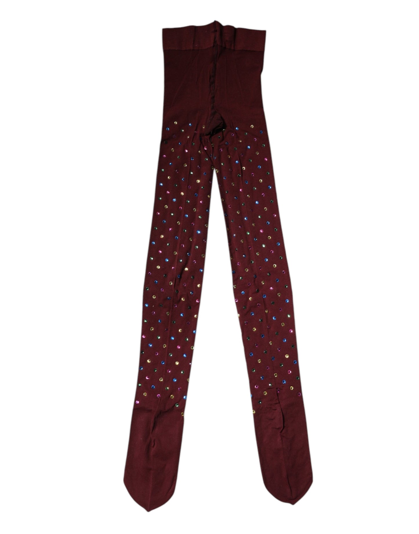 Collants Dolce &amp; Gabbana en nylon marron ornés de cristaux