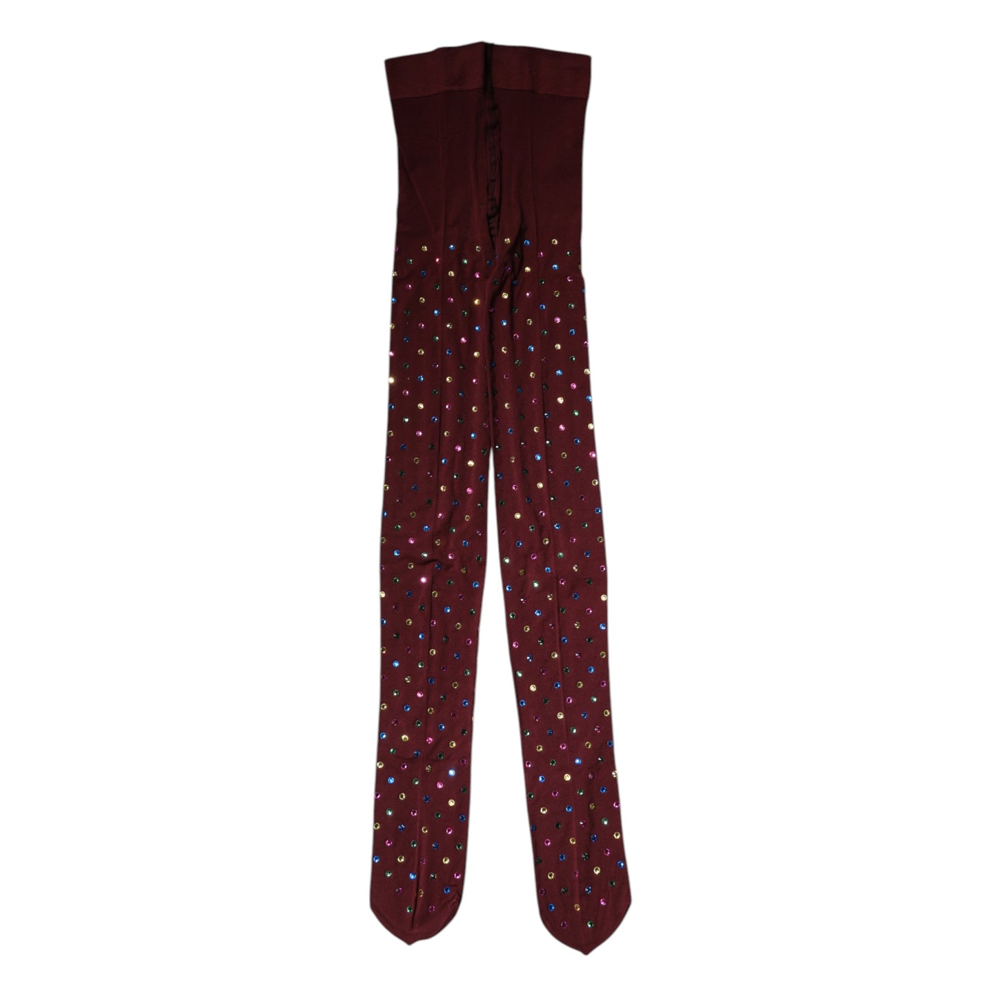 Collants Dolce &amp; Gabbana en nylon marron ornés de cristaux