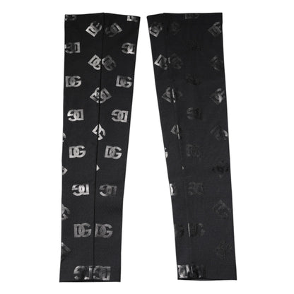 Mangas de lana elástica con monograma y logotipo DG en negro de Dolce &amp; Gabbana
