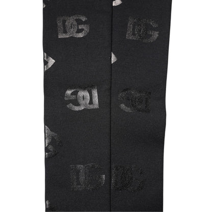 Mangas de lana elástica con monograma y logotipo DG en negro de Dolce &amp; Gabbana
