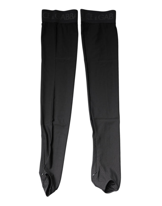 Chaussettes mi-mollet extensibles en viscose noire Dolce &amp; Gabbana