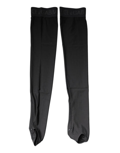 Chaussettes mi-mollet extensibles en viscose noire Dolce &amp; Gabbana