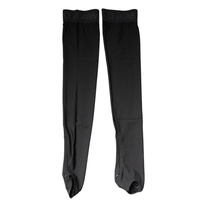 Chaussettes mi-mollet extensibles en viscose noire Dolce &amp; Gabbana