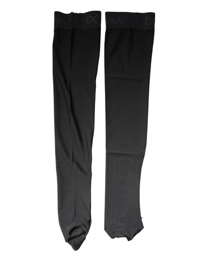 Chaussettes mi-mollet extensibles en viscose noire Dolce &amp; Gabbana