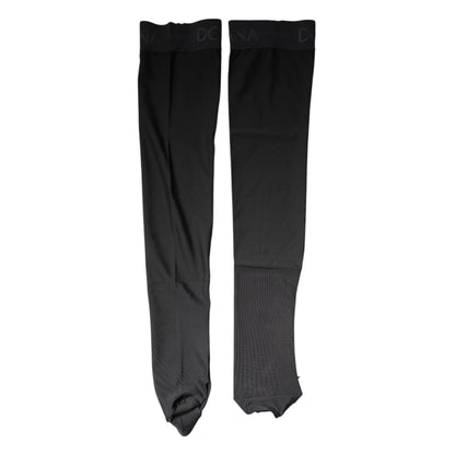 Chaussettes mi-mollet extensibles en viscose noire Dolce &amp; Gabbana