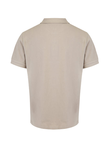 Polo Burberry de algodón con cuello en color piedra pálido