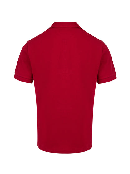 Polo de algodón rojo con cuello de Burberry