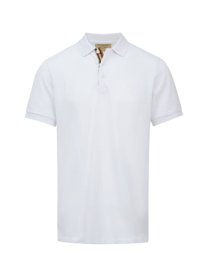 Polo de algodón blanco con cuello de Burberry