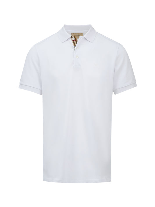 Polo de algodón blanco con cuello de Burberry