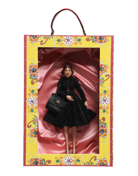 Poupées Dolce &amp; Gabbana en céramique, porcelaine, cuir et robe noire