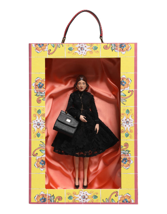 Poupées Dolce &amp; Gabbana en céramique, porcelaine, cuir et robe noire