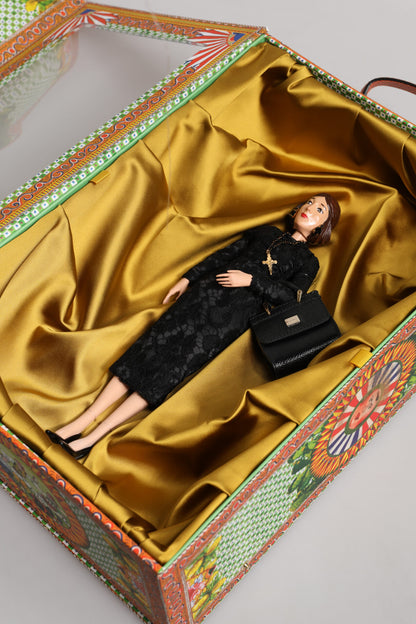 Poupées Dolce &amp; Gabbana en céramique, porcelaine, cuir et robe noire