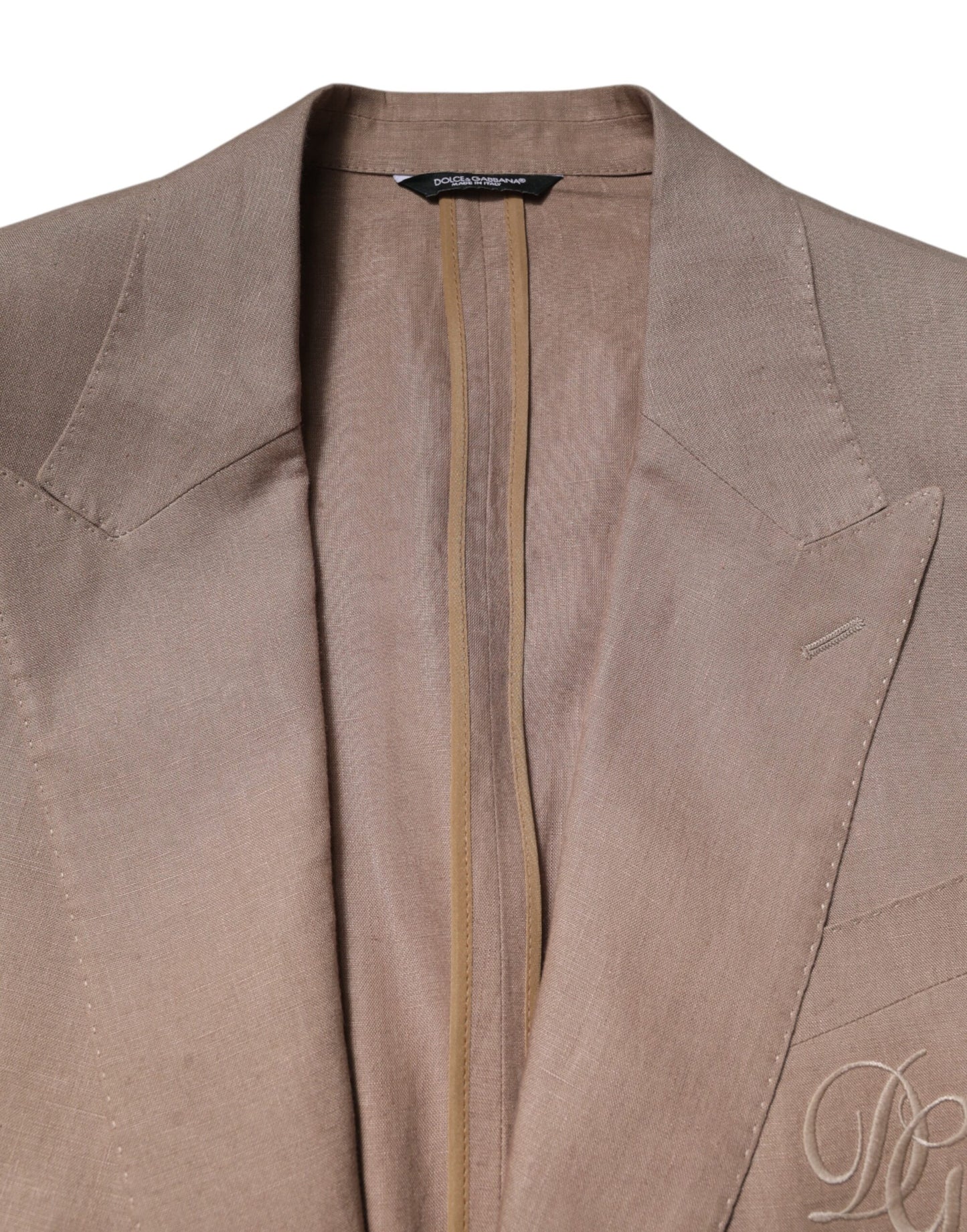 Dolce &amp; Gabbana Beige TAORMINA Single Breasted Coat Blazer