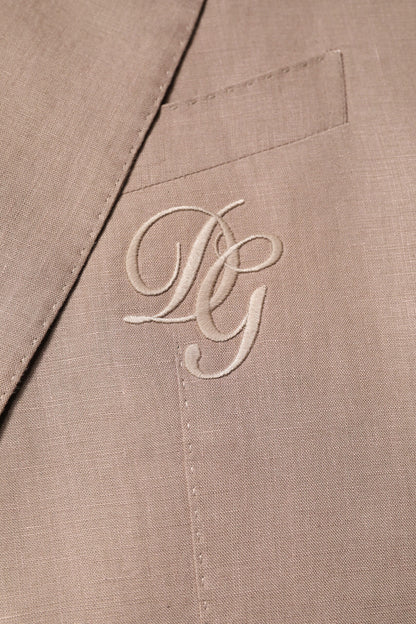 Dolce &amp; Gabbana Beige TAORMINA Single Breasted Coat Blazer