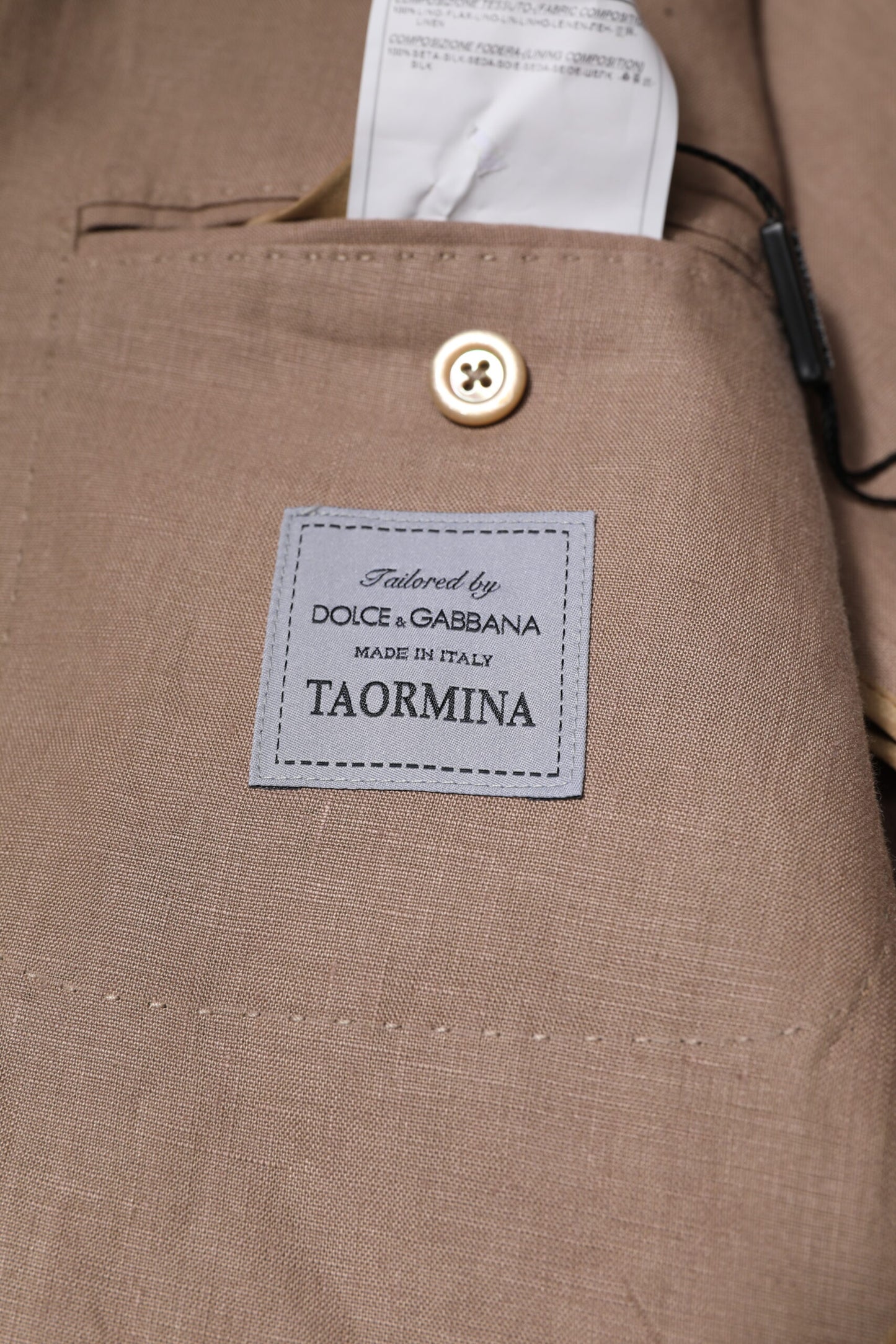 Dolce &amp; Gabbana Beige TAORMINA Single Breasted Coat Blazer