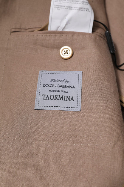 Dolce &amp; Gabbana Beige TAORMINA Single Breasted Coat Blazer