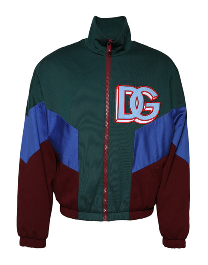 Chaqueta de algodón multicolor con cremallera completa y logotipo de Dolce &amp; Gabbana