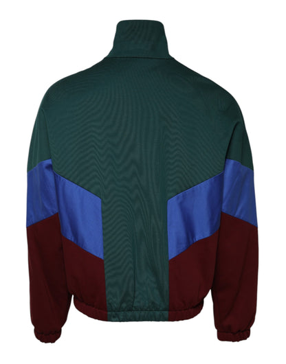 Chaqueta de algodón multicolor con cremallera completa y logotipo de Dolce &amp; Gabbana