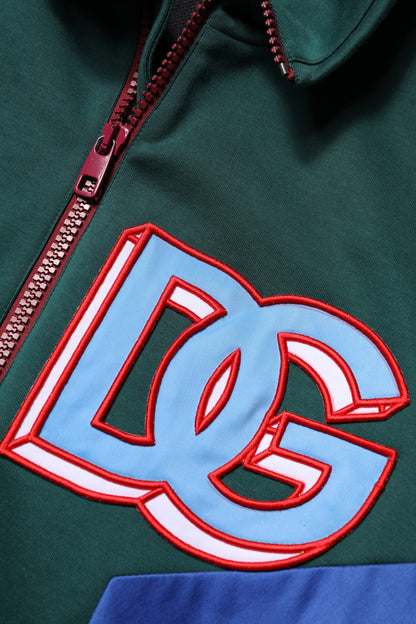 Chaqueta de algodón multicolor con cremallera completa y logotipo de Dolce &amp; Gabbana