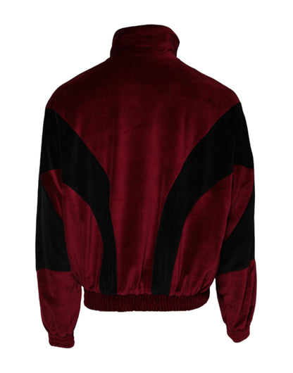 Chaqueta bomber Dolce &amp; Gabbana de algodón con cremallera completa y logotipo en rojo y negro