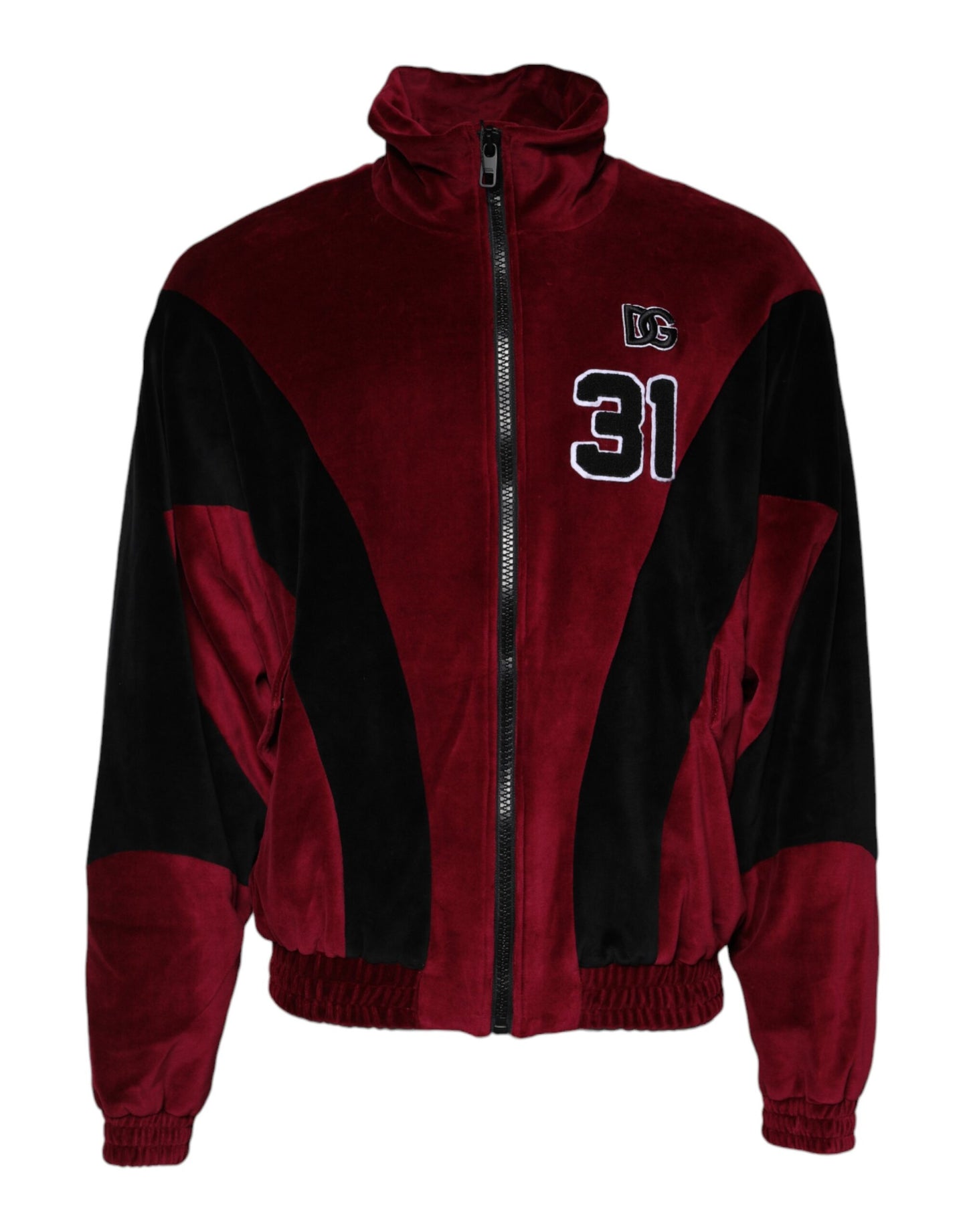 Chaqueta bomber Dolce &amp; Gabbana de algodón con cremallera completa y logotipo en rojo y negro