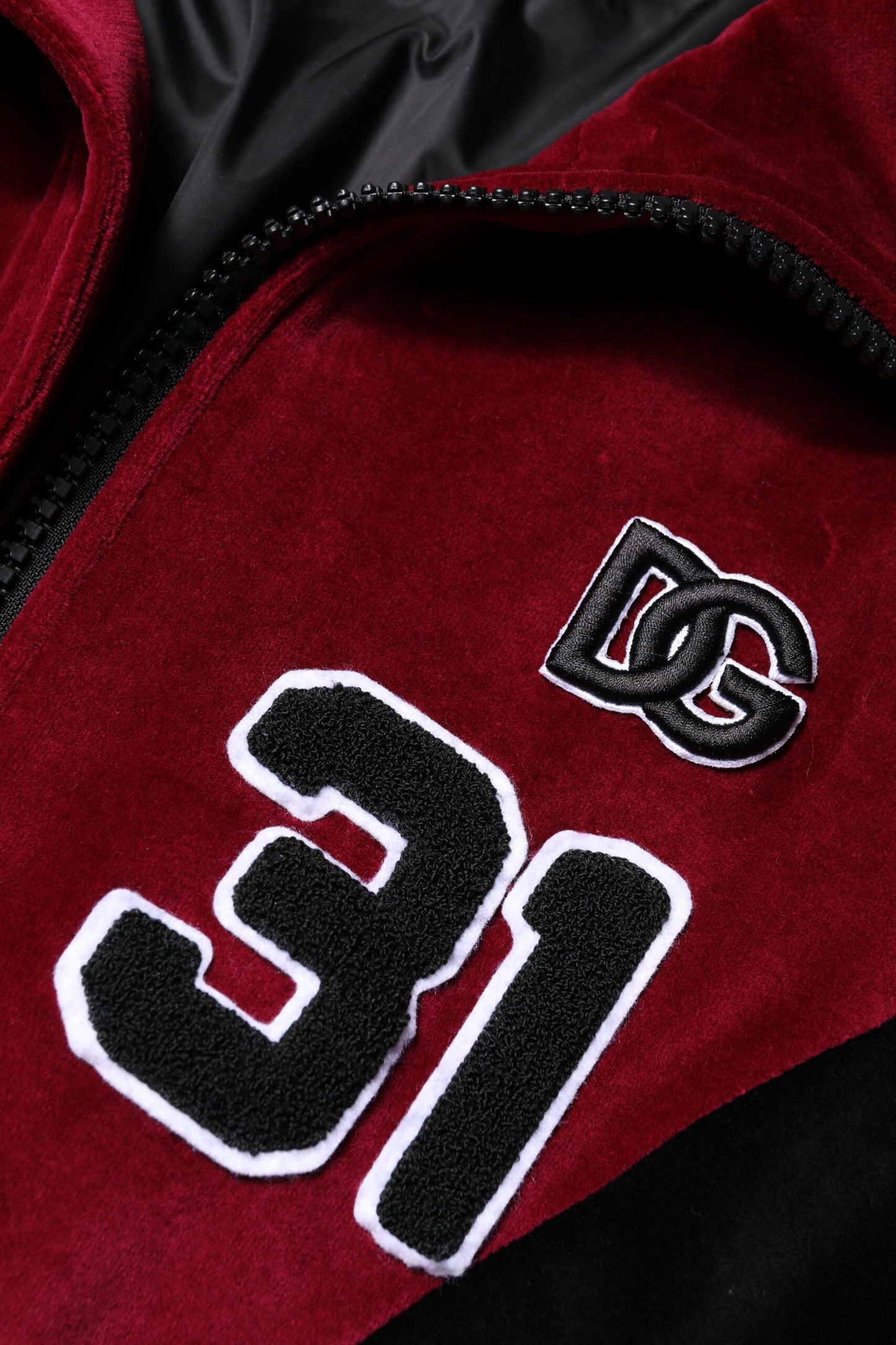 Chaqueta bomber Dolce &amp; Gabbana de algodón con cremallera completa y logotipo en rojo y negro