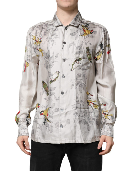 Camisa de botones con estampado de seda multicolor de Dolce &amp; Gabbana