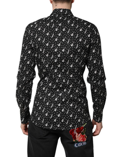 Camisa Dolce &amp; Gabbana con adornos de instrumentos dorados en negro
