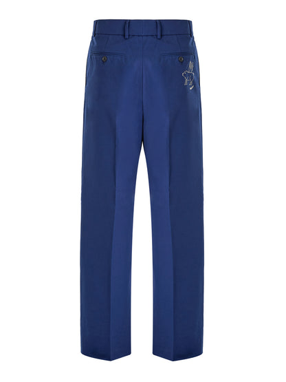 Pantalones clásicos de algodón azul Gucci