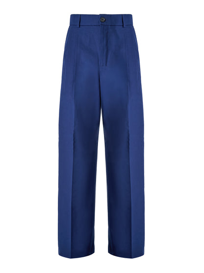 Pantalones clásicos de algodón azul Gucci