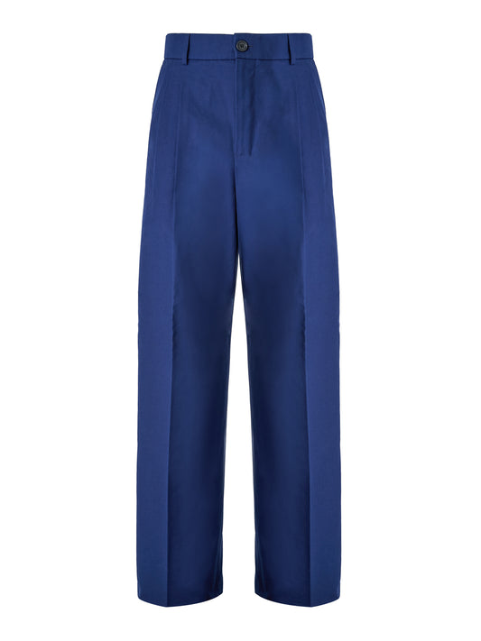 Pantalones clásicos de algodón azul Gucci