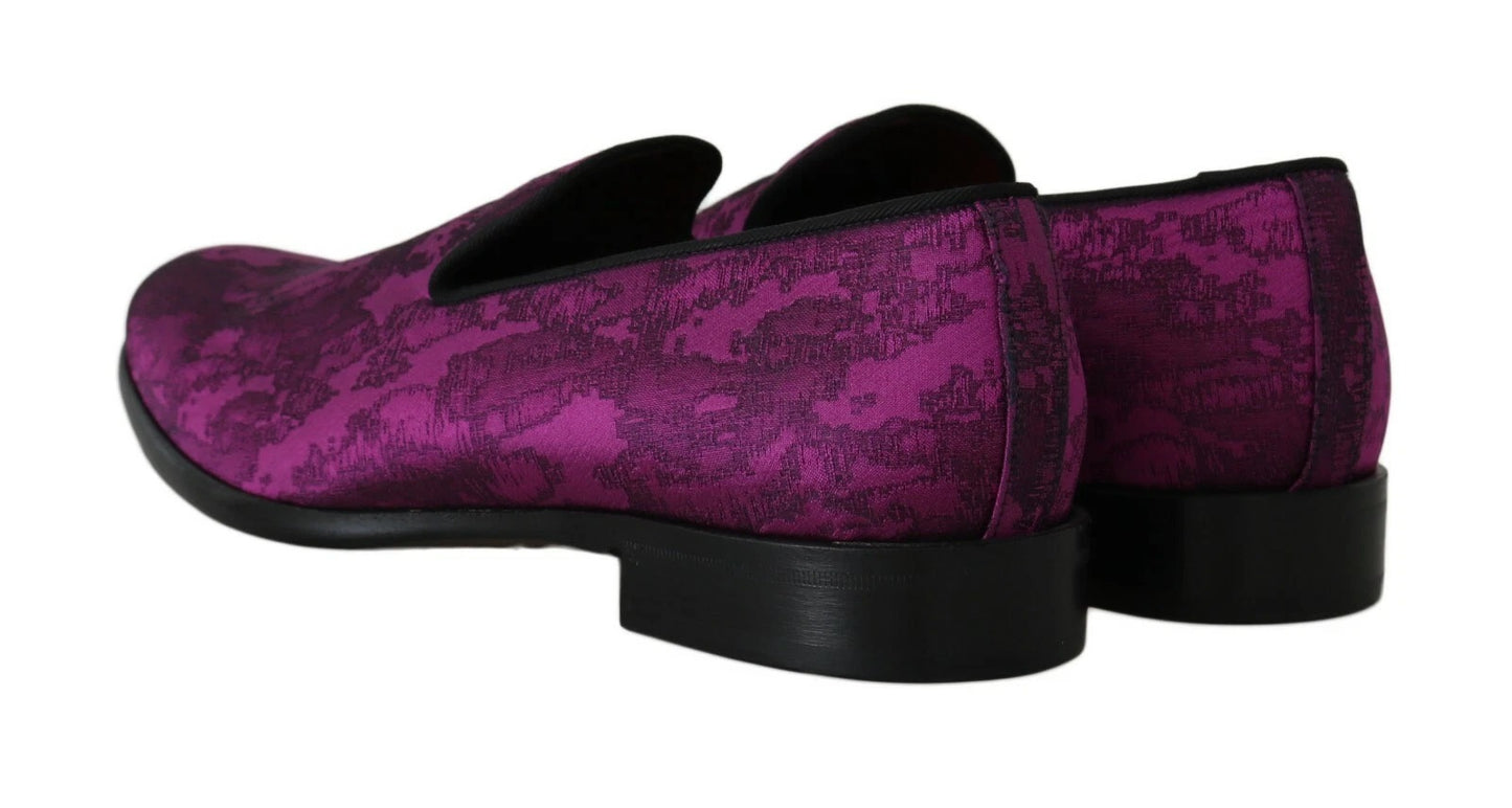 Dolce &amp; Gabbana Elegant Silk-Wool Blend Loafers in Purple