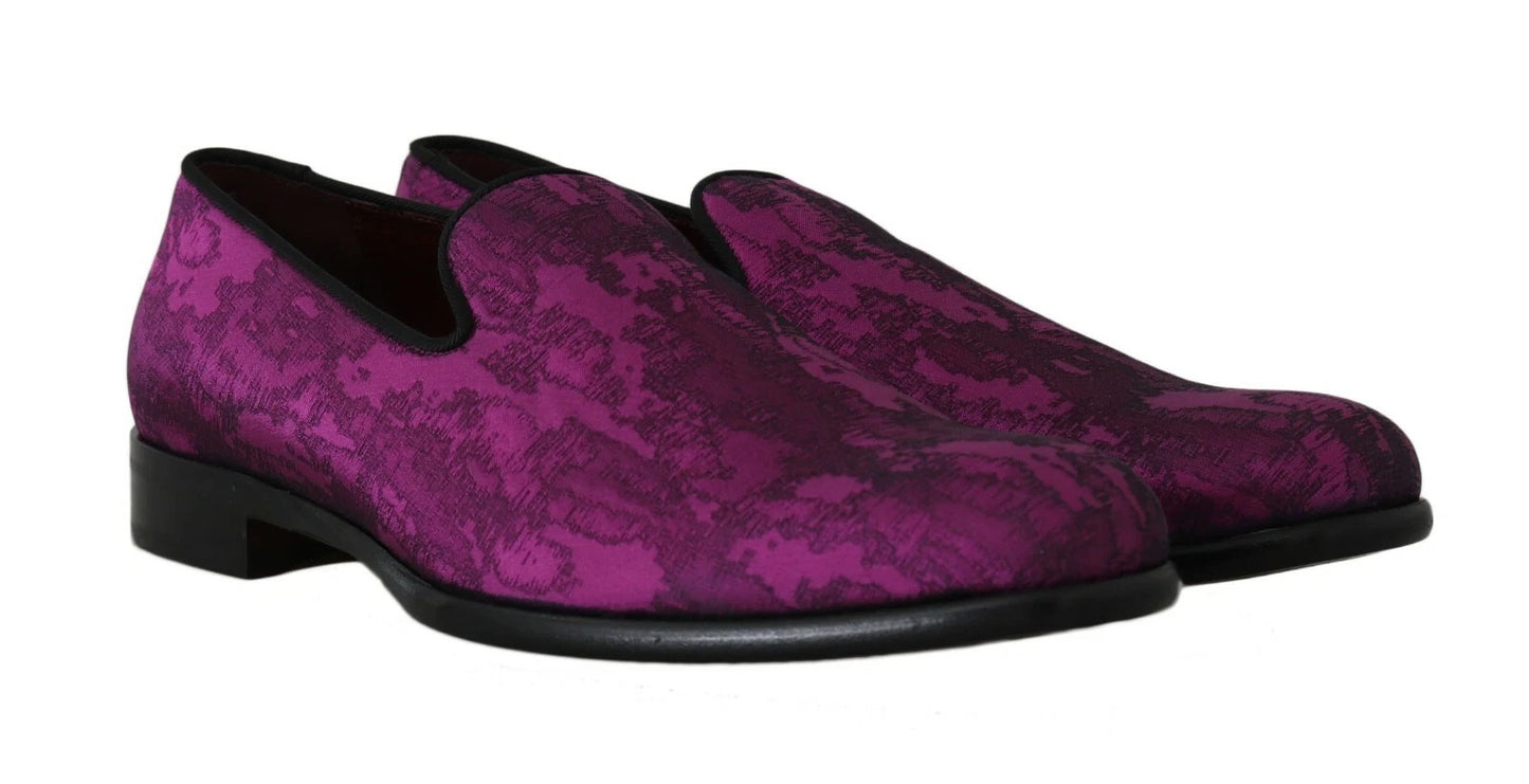 Dolce &amp; Gabbana Elegant Silk-Wool Blend Loafers in Purple