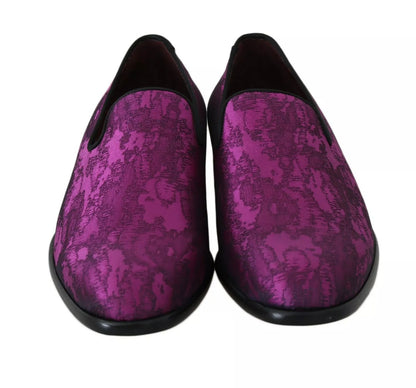 Dolce &amp; Gabbana Elegant Silk-Wool Blend Loafers in Purple
