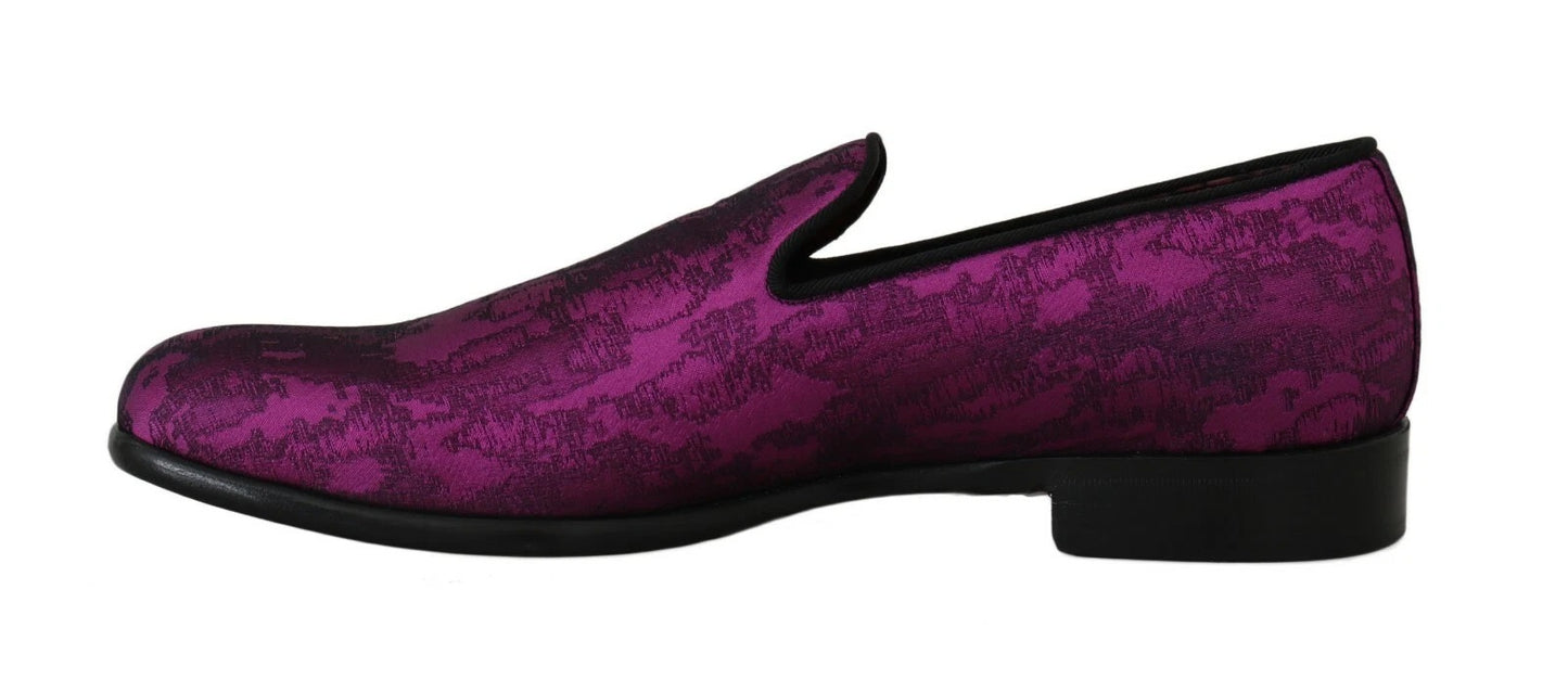 Dolce &amp; Gabbana Elegant Silk-Wool Blend Loafers in Purple