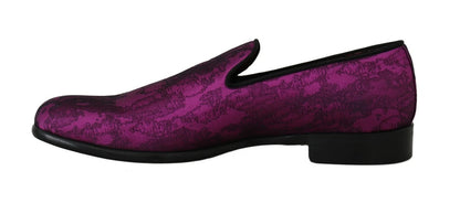 Dolce &amp; Gabbana Elegant Silk-Wool Blend Loafers in Purple