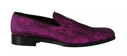 Dolce &amp; Gabbana Elegant Silk-Wool Blend Loafers in Purple