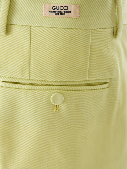 Pantalones de poliéster amarillo lima Gucci