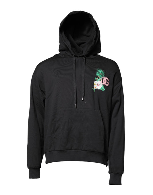 Sweat-shirt à capuche brodé noir Dolce &amp; Gabbana