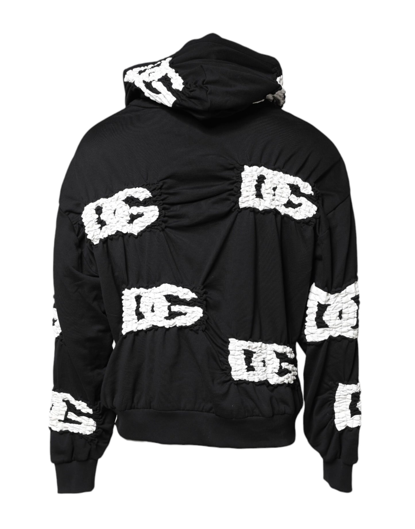 Sweat-shirt à capuche imprimé logo noir Dolce &amp; Gabbana