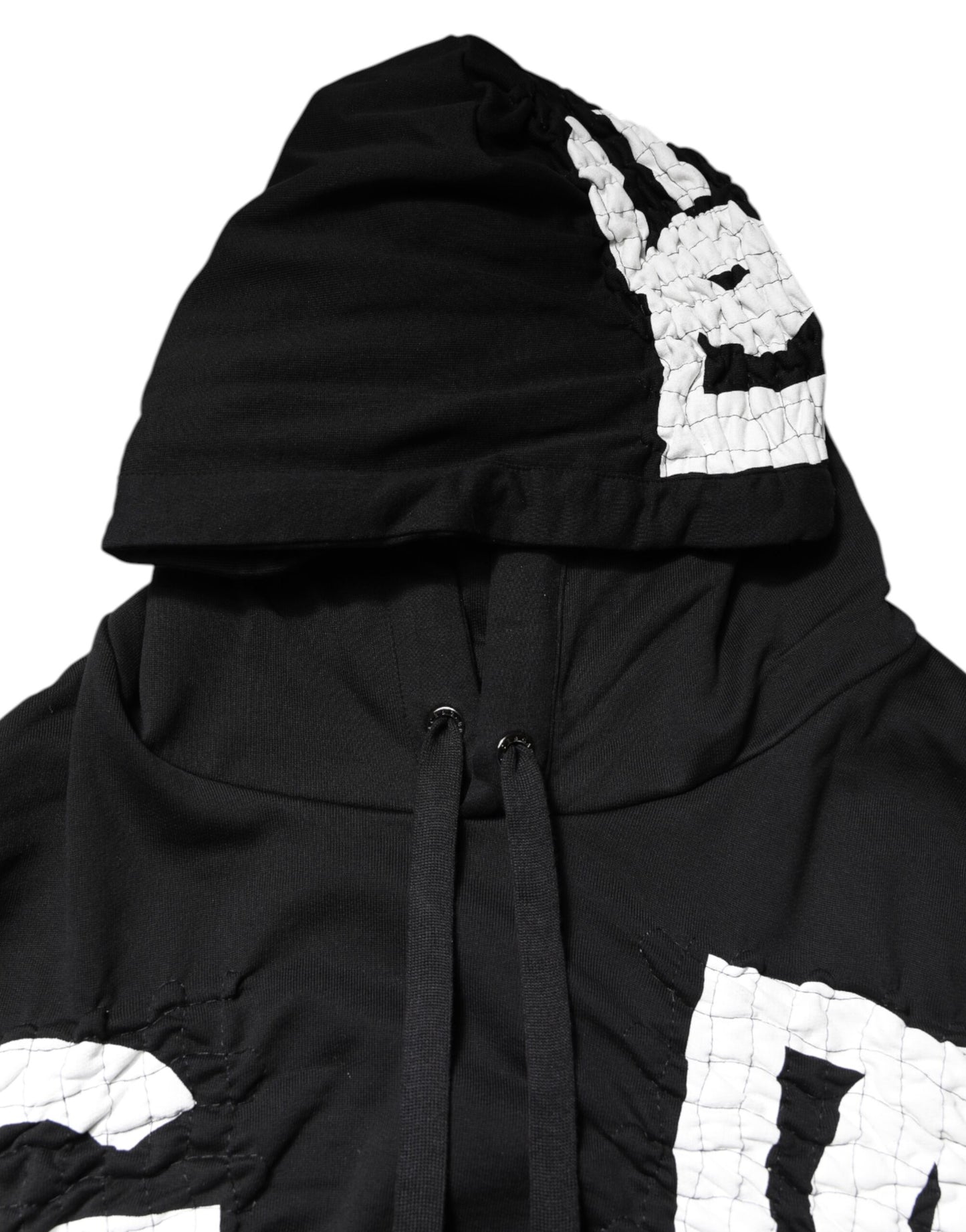 Sweat-shirt à capuche imprimé logo noir Dolce &amp; Gabbana